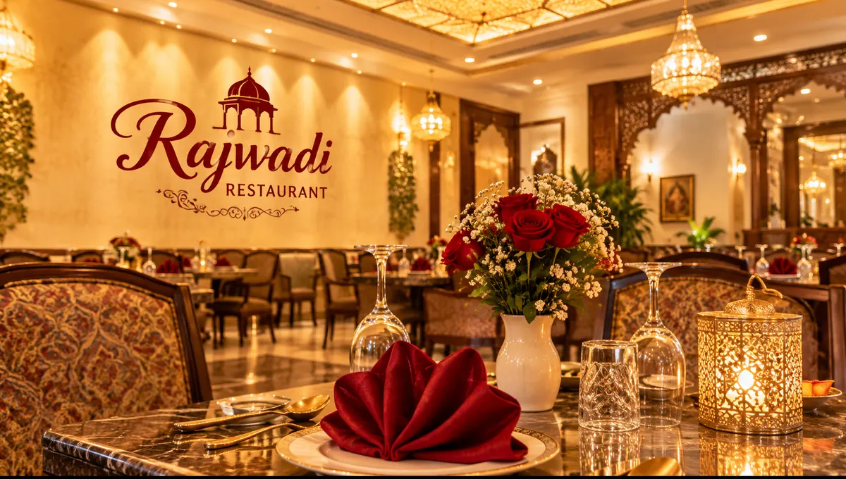Illustrative Indian restaurant-themed image