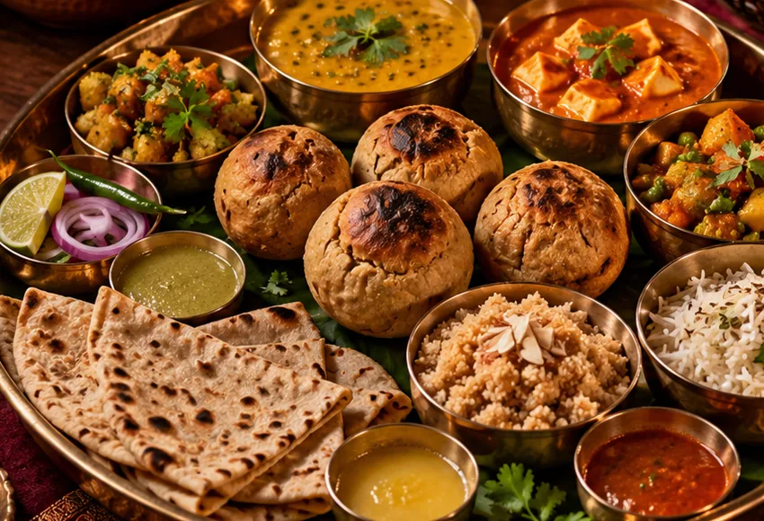Illustrative Indian restaurant-themed image